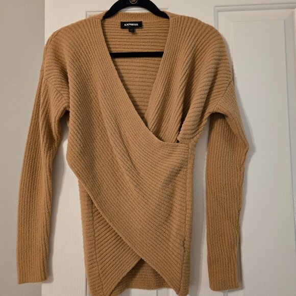 Express Sweaters - Womens NWOT Express Size XS Camel colored wrap front sweater